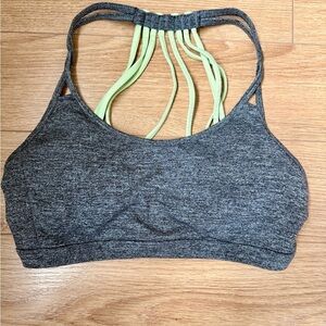5/$25 - FOREVER 21 Gray and Green Strappy Sports Bra (size M)